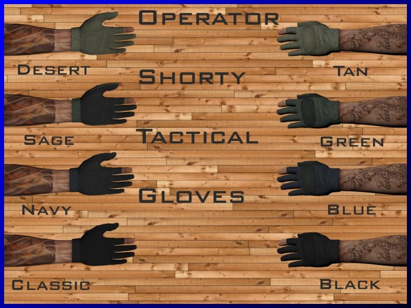 Operator Tactical Gloves on Gravity Skock's Arms